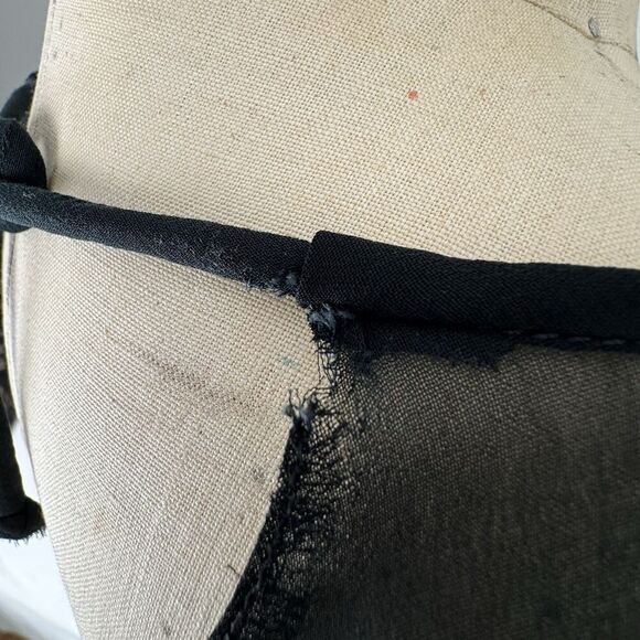 Vintage AJ Bari Womens Maxi Dress 7/8 Black Cape Witchy Boho Fairy Stretch Sheer - Picture 8 of 16